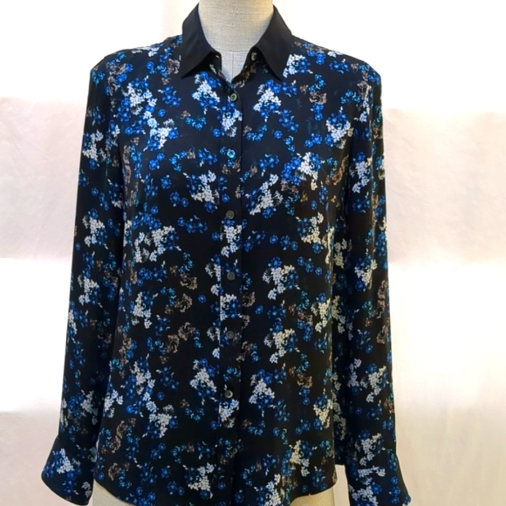 J. Crew Collections Silk Floral Print Blouse Size 6